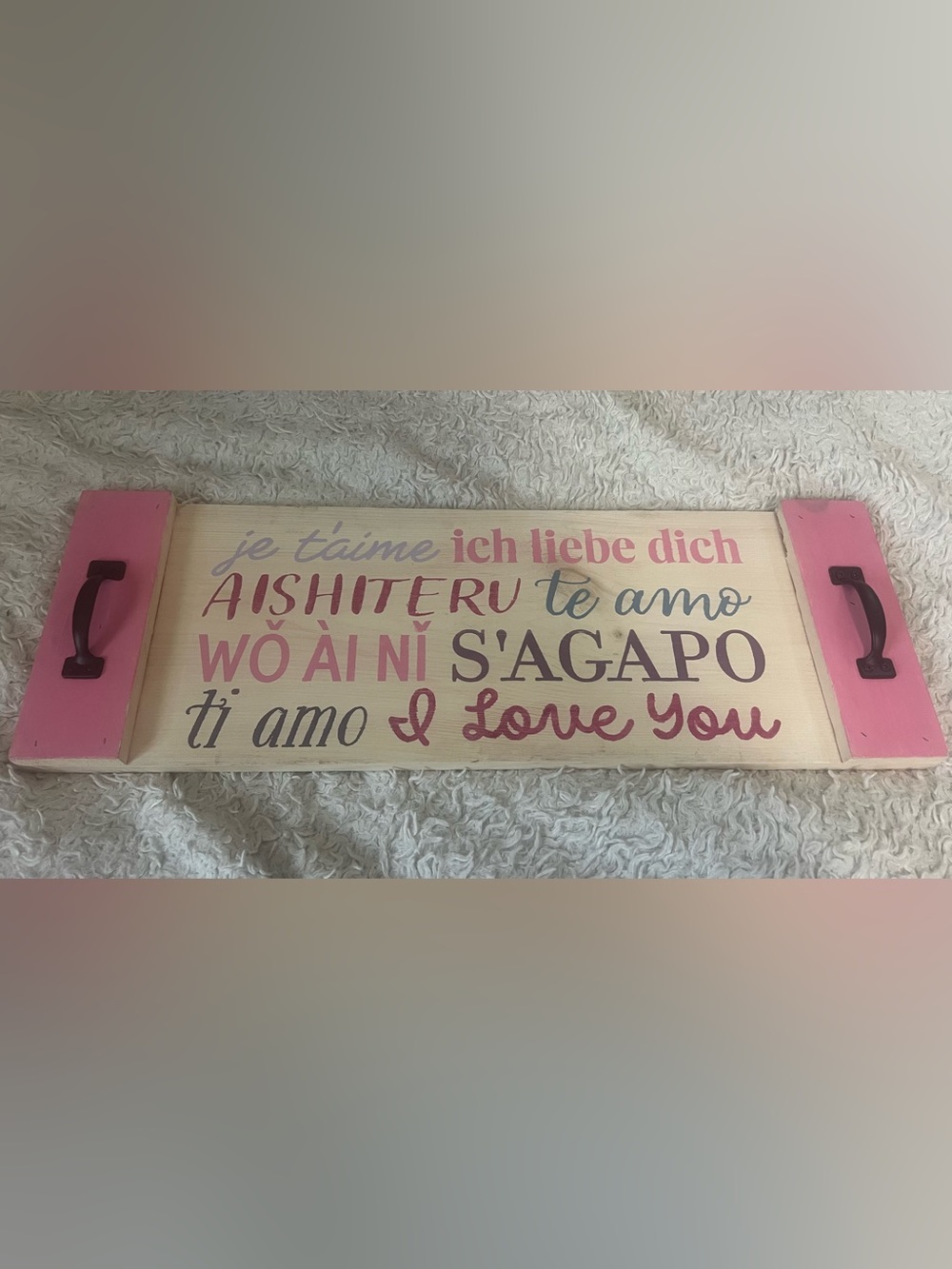 Board & Brush "I Love You" Tray - Wooden Love Tray